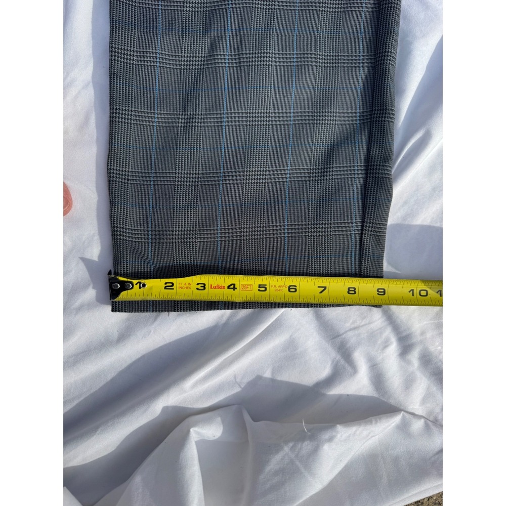 Adidas Mens Grey Glen Plaid Golf Pants 34x30 Blue Check Straight Leg Trousers - Picture 8 of 11